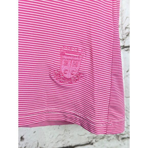 FJ FOOTJOY Women's 1/4 Zip Pullover Golf Shirt Pink White Striped UV Medium - Picture 3 of 9